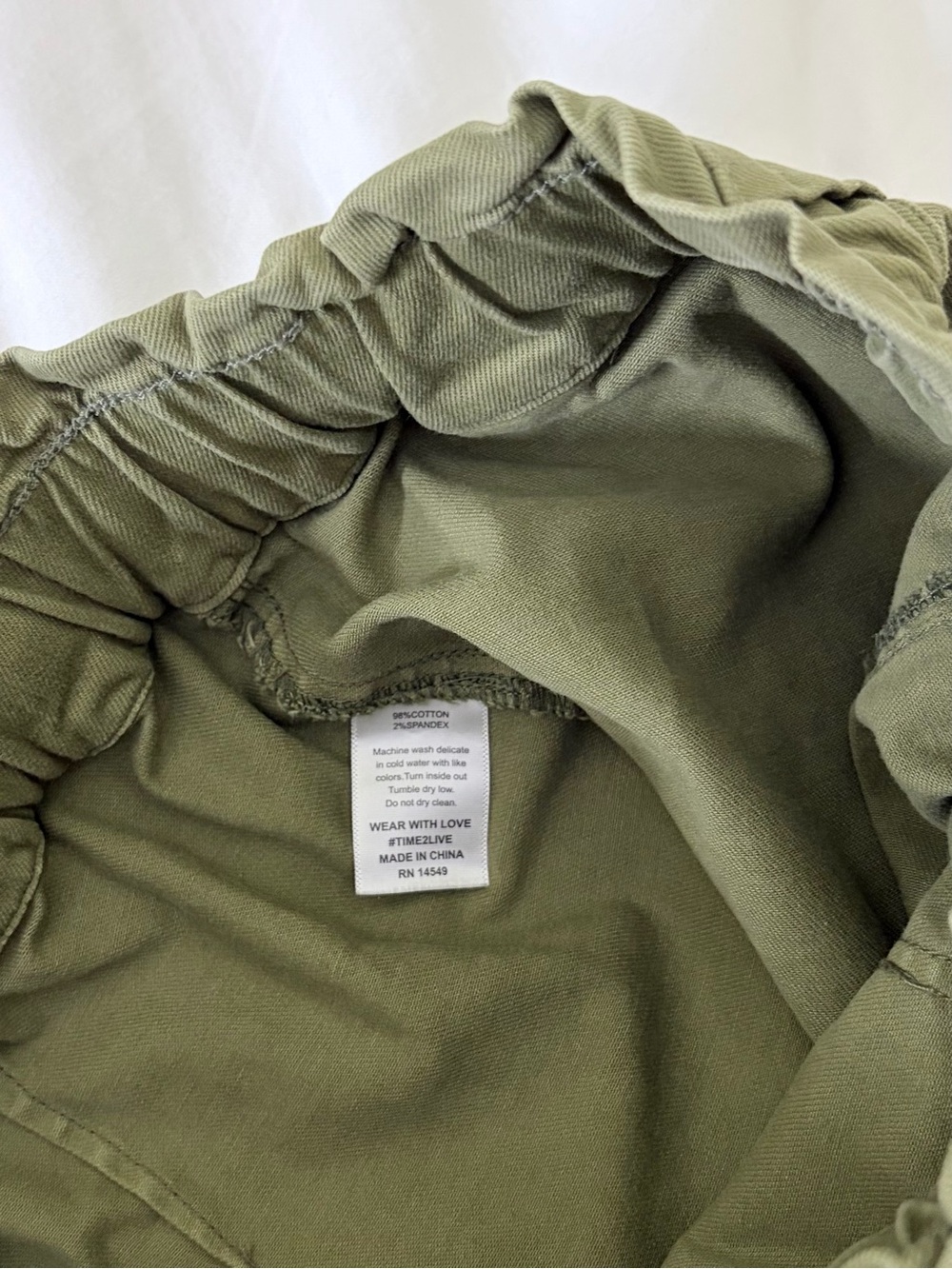 Electric & Rose Easy Pant Olive Utility Pull-On Cotton Drawstring Pants Size S - Picture 8 of 8